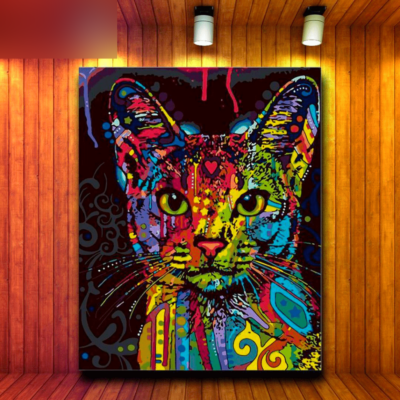 Paint by Numbers Kit Colorful Abstract Cat