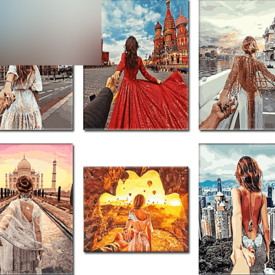 Paint by Numbers Kit Traveling Woman Moscow - Painting By Number