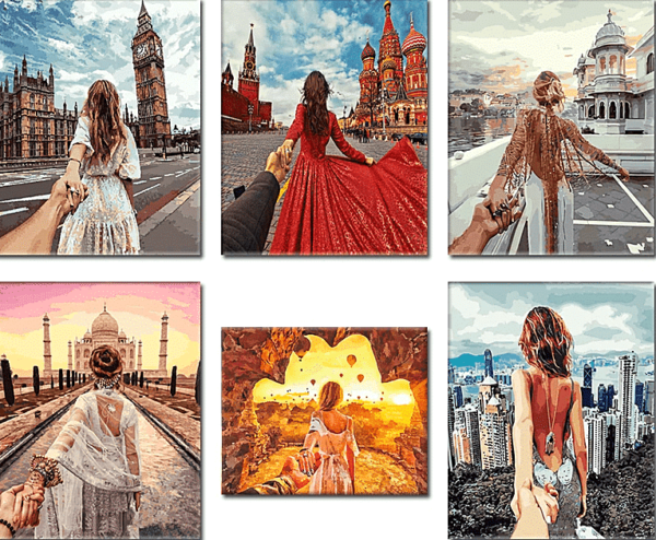 Paint by Numbers Kit Traveling Woman Moscow - Painting By Number