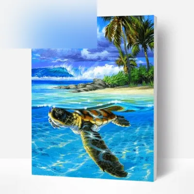 Kit de Pintar por Números Tortuga Nadadora