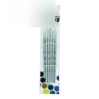6 Liquitex Basics Short Handled Acrylic Paint Brushes - Painting By Number