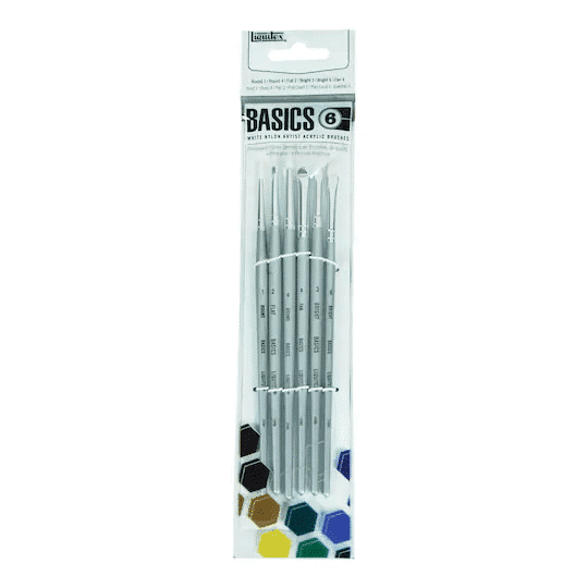 6 Liquitex Basics Short Handled Acrylic Paint Brushes - Painting By Number