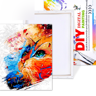 Paint by Numbers Kit Abstract Cat - Painting By Number