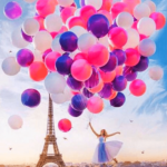 Paint By Numbers Kit Paris balloons - Painting By Number