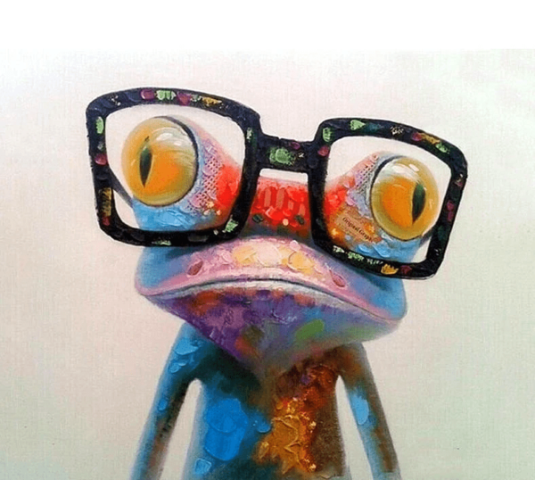 Cute Colorful Glasses Frog Painting By Number Kit - Painting By Number