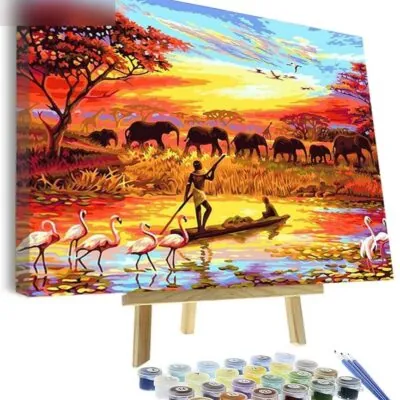 Malen nach Zahlen Set Afrika