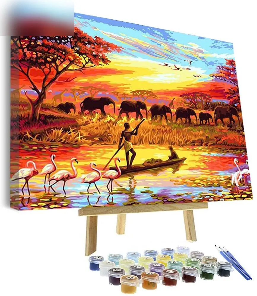 Malen nach Zahlen Set Afrika