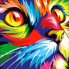 Paint by Numbers Kit Colorful Cat - Painting By Number