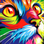 Paint by Numbers Kit Colorful Cat - Painting By Number