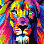 Paint by Numbers Kit Colorful Lion - Painting By Number