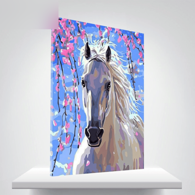 White Horse Paint by Numbers Kit