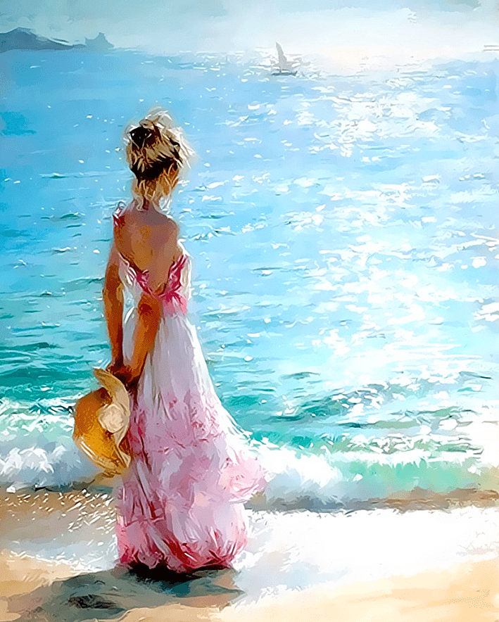 Paint by Number Kit Seaside Girl - Painting By Number