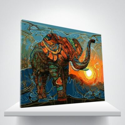 Vintage Abstract Elephant Paint by Number Kit Paint by Numbers Kit