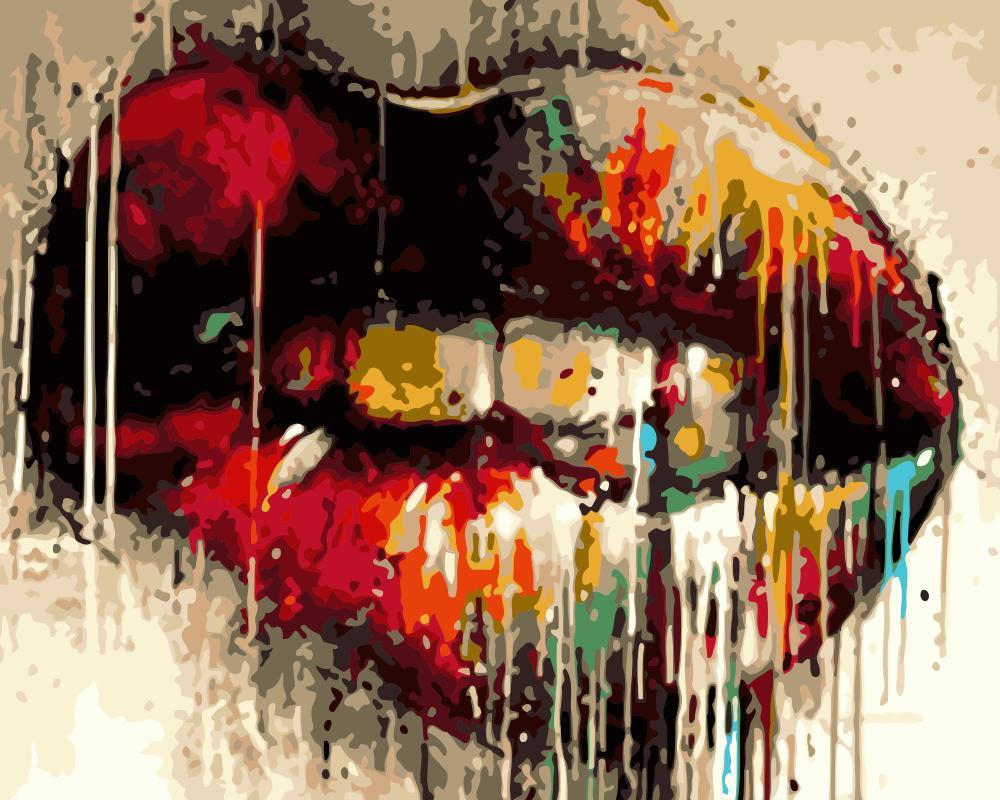 Paint By Numbers Kit Sexy lips - Painting By Number