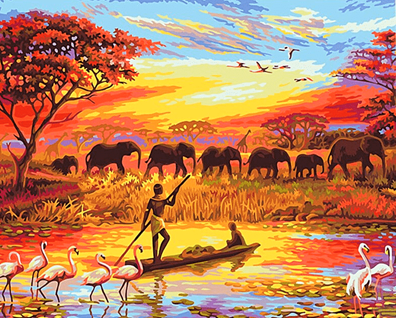 Paint By Number Kit Landscape Natural Africa - Painting By Number