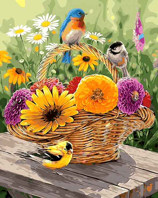 Paint by Numbers Kit Birds & Flowers - Painting By Number