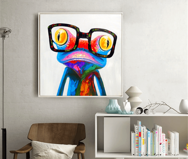 Cute Colorful Glasses Frog Painting By Number Kit - Painting By Number