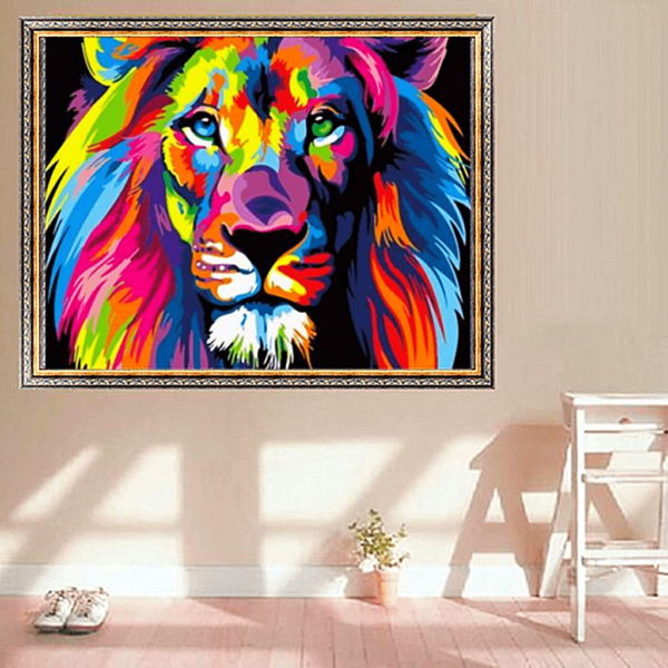 Paint by Numbers Kit Colorful Lion - Painting By Number