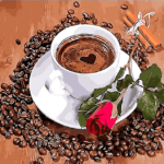 Paint by Numbers Kit Coffee & Rose - Painting By Number