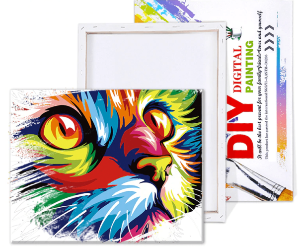 Paint by Numbers Kit Colorful Cat - Painting By Number