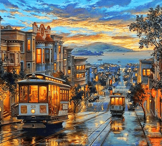 Paint By Numbers Kit Landscape San Francisco - Painting By Number