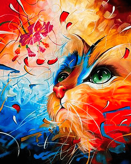 Paint by Numbers Kit Abstract Cat - Painting By Number