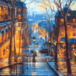 Paint By Numbers Kit Landscape Street - Painting By Number