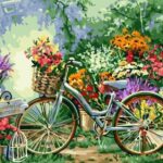 Paint by Numbers Kit Flowers Bicycle - Painting By Number