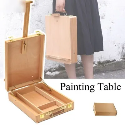 Table et chevalet de peinture en bois pliable