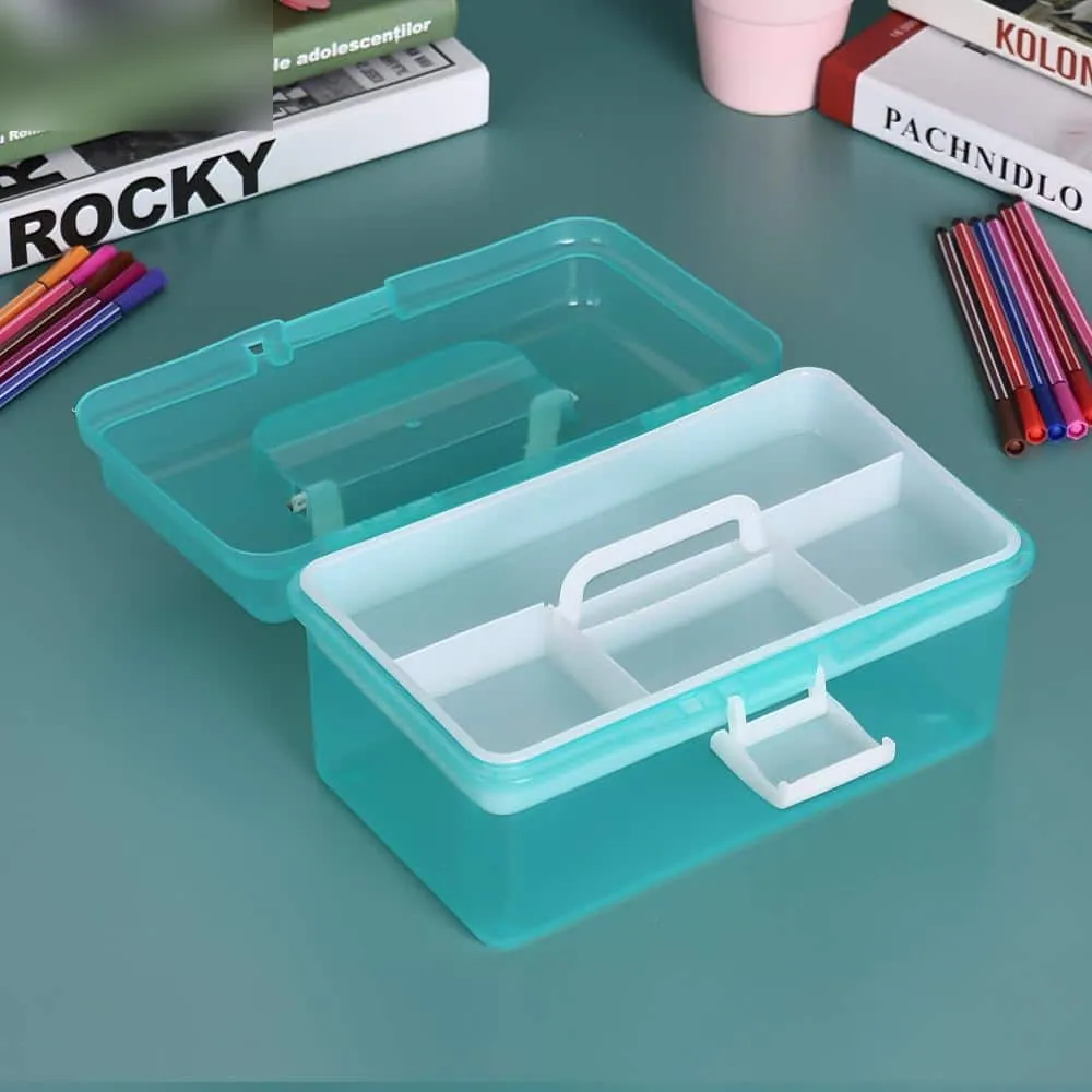 Durchsichtige Kunststoff-Aufbewahrungsbox für Kunstbedarf