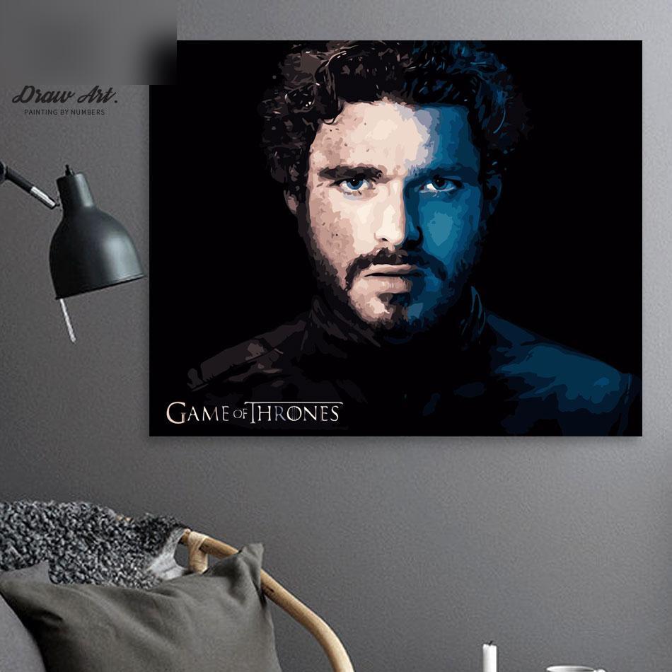 Robb Stark Painting from Game of Thrones Paint by Numbers Kit - Painting By Number