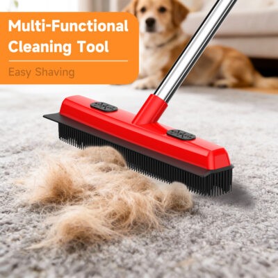 Pet Carpet Hair Removal Broom 2-in-1 Hair Remover & Squeegee For Carpets