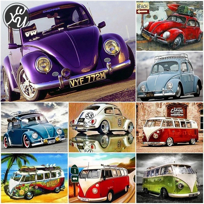 DiyCartoon Bus Rhinestones Mosaic Art Home Decor Diamond Painting Kit - DIY Art