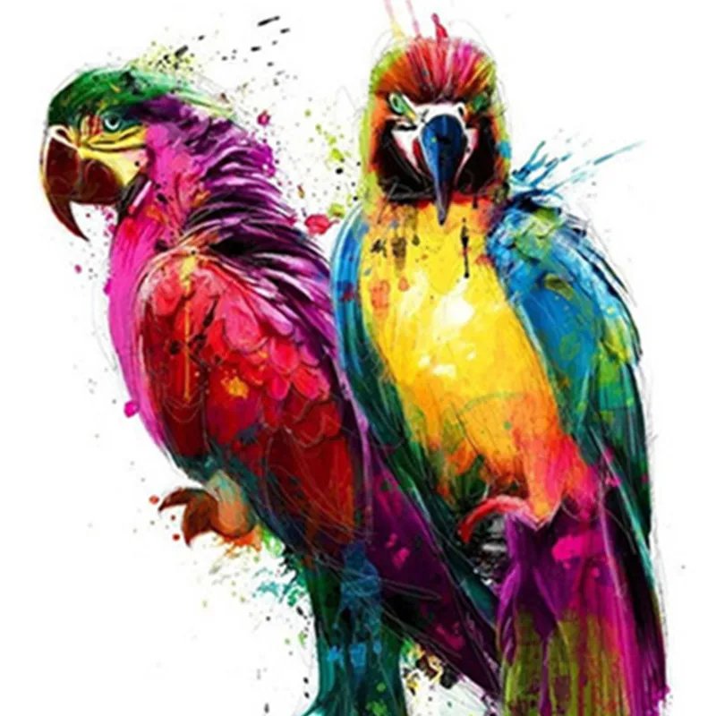 Two painted Parrots Animal - DIY Diamond Paint Diamond Painting Kit - DIY Art