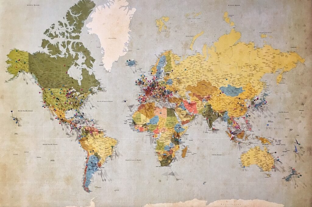 World Map Abstract - Office Paint by Numbers