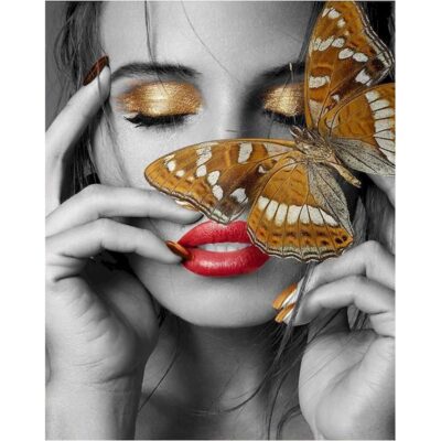 Digital Oil Paint by Numbers Hand Painted Butterfly Woman Art Picture