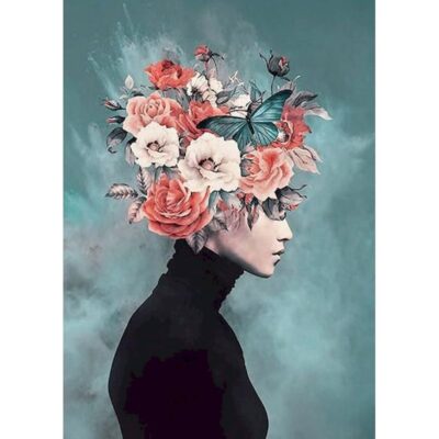 Digital Oil Paint by Numbers Hand Painted Butterfly Woman Art Picture