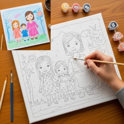 Kit de Peinture par Numéros Dessin d'Enfant : De l'Art sur Toile