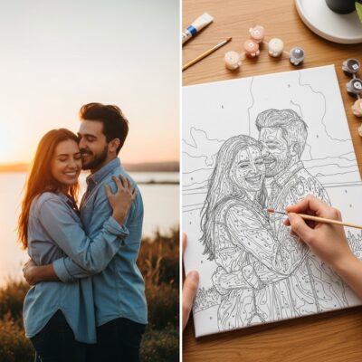Valentine's Custom Couple Paint by Numbers from Photo