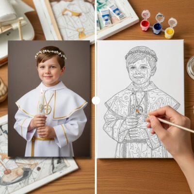 Kit Peinture par Numéros Première Communion & Confirmation à partir de Votre Photo