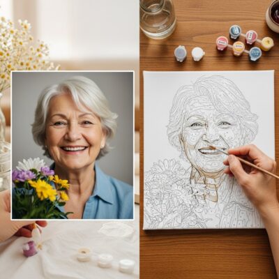 Get Well Soon Paint by Numbers Kit — Custom Portrait from Photo