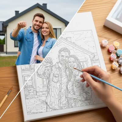 Housewarming Gift Paint by Numbers Kit — Custom from Your Photo
