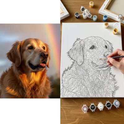 Rainbow Bridge Pet Memorial Paint by Numbers Kit