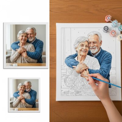 Milestone Anniversary Paint by Numbers Kit — 25th, 40th, 50th from Photo
