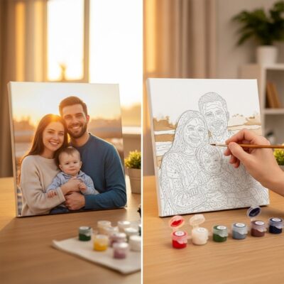 Religious Family Portrait Paint by Numbers Kit from Your Photo