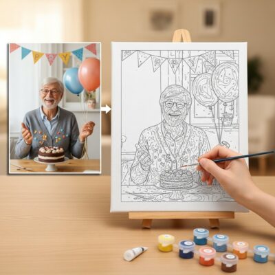 Retirement Gift Paint by Numbers Kit — Custom Portrait from Photo