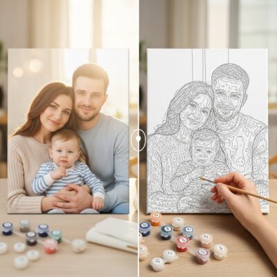 Kit de Peinture par Numéros Commémoratif : Réunissez vos Proches en Toile
