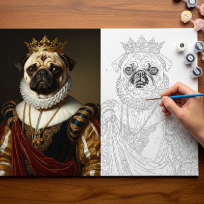 Royal Pet Portrait Paint by Numbers — Your Pet in Renaissance Costume