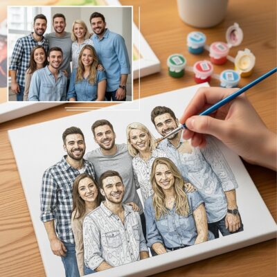 Team & Squad Paint by Numbers Kit — Group Portrait from Your Photo