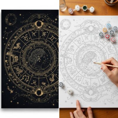 Custom Zodiac Portrait Paint by Numbers Kit from Your Photo